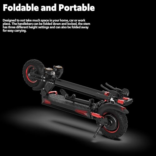 Off Road Electric Scooter Adults, 800/1200W Motor, 48V 15/18/21AH Battery, 11" All-Terrain Tires, Heavy Duty E-Scooter with Dual Suspension with Seat