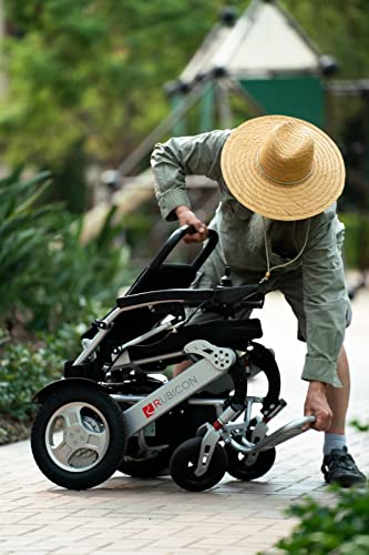 Rubicon Deluxe Electric Wheelchair, All Terrain, Powerful Brushless 600W Motors - Longest Range Dual Battery, Heavy Duty, Foldable, Durable. (Model1)
