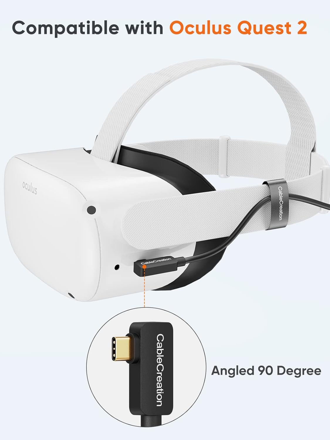 Quest Link Cable 16.4FT, CableCreation USB 3.2 Gen1 USB C to A Oculus Quest Link Cable High Speed 5 Gbps Data Compatible with Quest/Quest 2 Virtual Reality Headsets and Gaming PC, 5 Meters