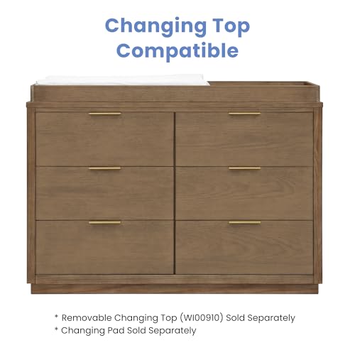 Delta Children Forever 6 Drawer Dresser - Naturals Collection, Teak Brown
