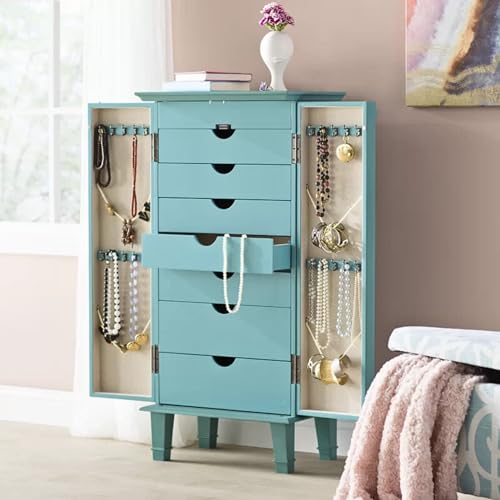 Hives & Honey - Charlize Jewelry Armoire - Fully Locking Jewelry Organization Storage - White