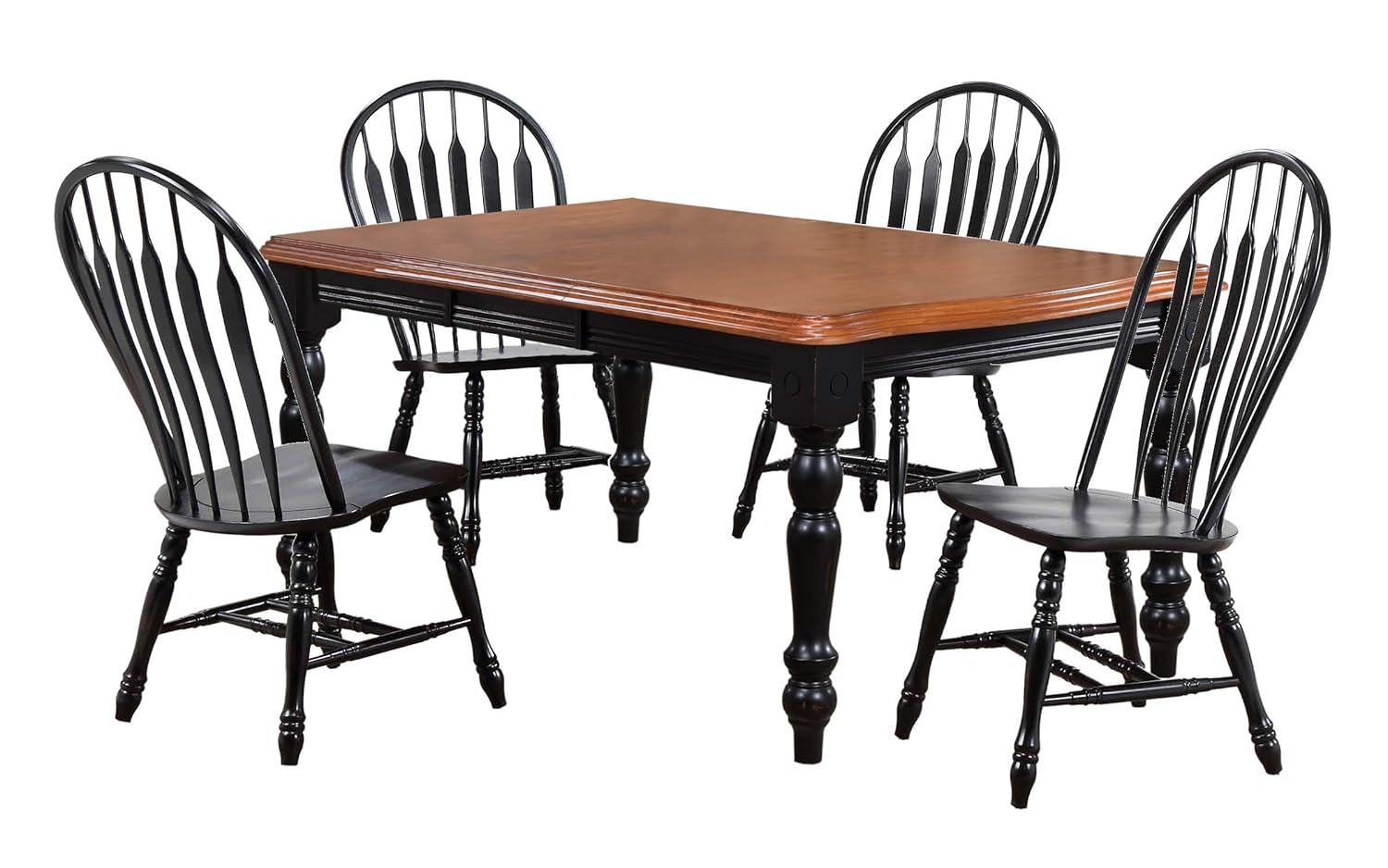 Sunset Trading Black Cherry Selections Dining Table Set, Large, Two Sizes, Distressed Antique