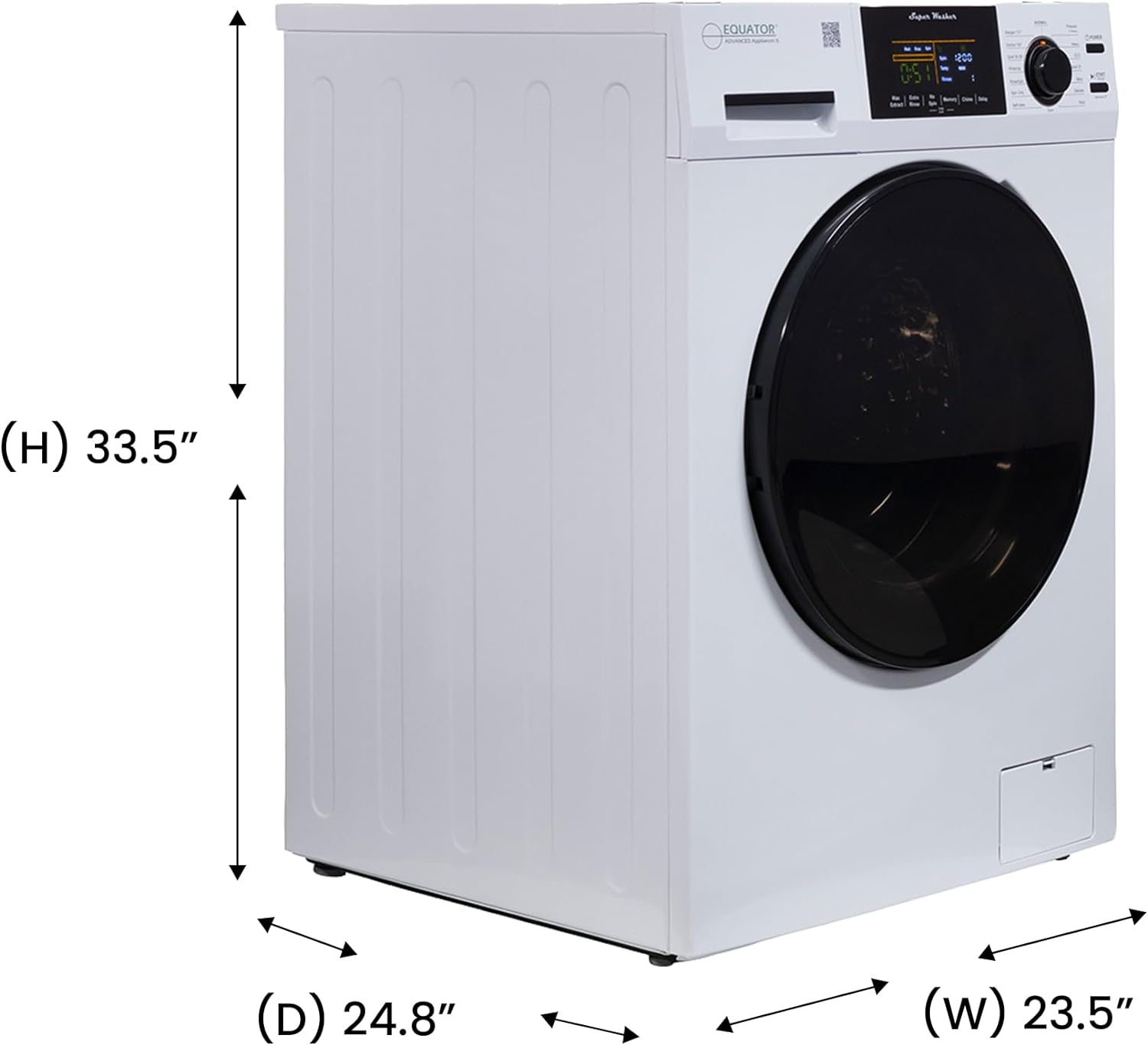 Equator Deluxe Laundry Set Digital Washer 1.9cf 110V+ Vented Dryer 4cf 110V (Side by Side)