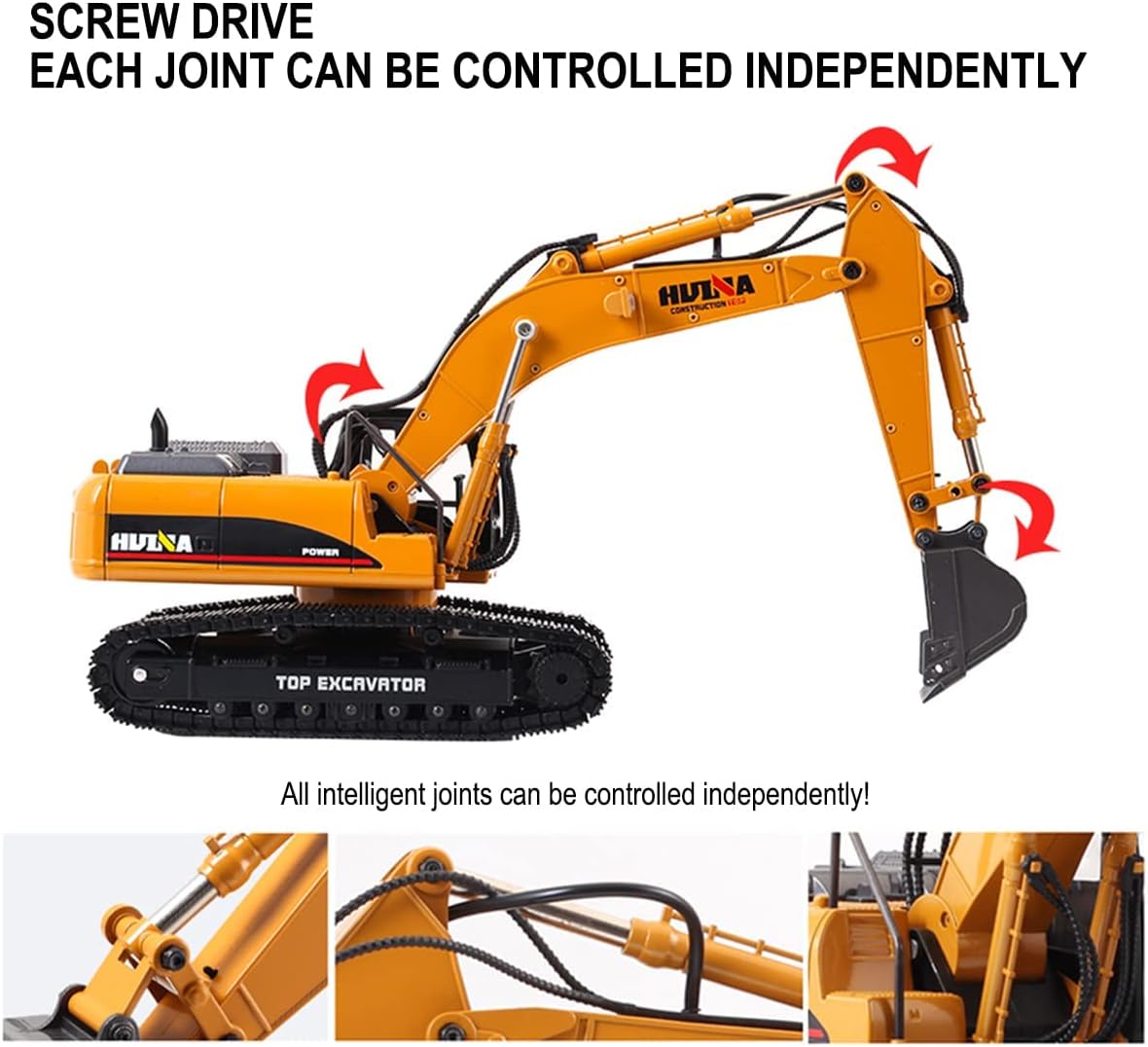 Mostop Remote Control Excavator for Adults 23 Channel Hobby RC Excavator 1/14 Scale Full Metal RC Shovel Loader Tractor Construction Vehicles RC Excavator Digger Toy with Real Smoke, Carries 180 Lbs