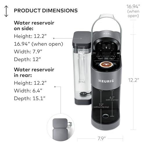 Keurig K-Supreme Single Serve K-Cup Pod Coffee Maker, MultiStream Technology, 4 Brew Sizes, 66oz Dual-Position Removable Reservoir, Black