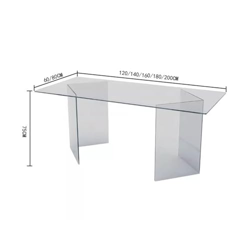 Minimalist Boss Desk Office Desk Light Luxury Tempered Glass Computer Home Desk Acrylic Modern Table Writing Desk(220 * 80 * 75cm) (One Color 220 * 80 * 75cm)