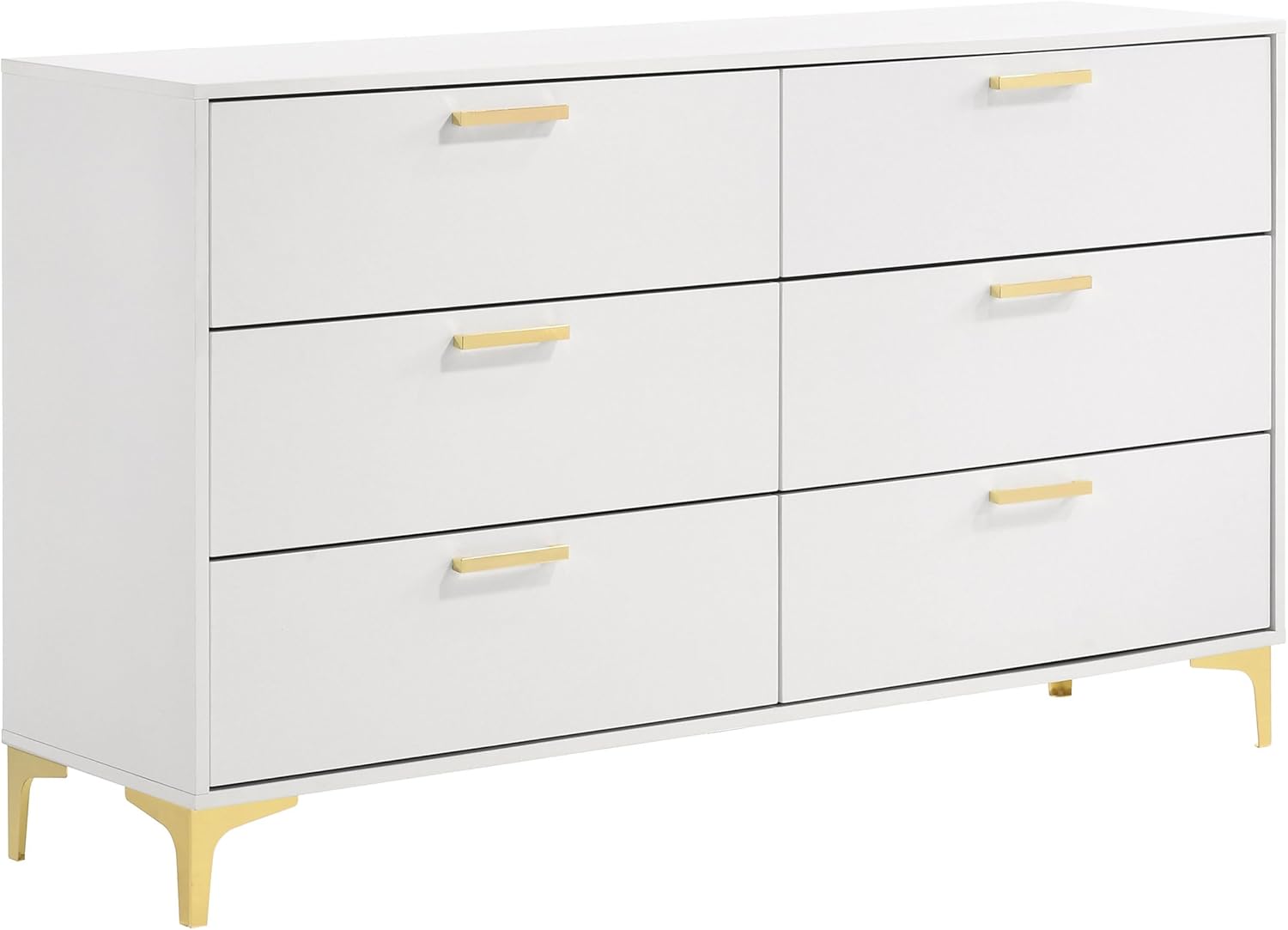 Coaster Home Furnishings Kendall 5-piece Modern Bedroom Set Queen Size Upholstered Tufted Bed Frame Velvet Upholstery Nightstand Dresser Mirror and Chest White 224401Q-S5