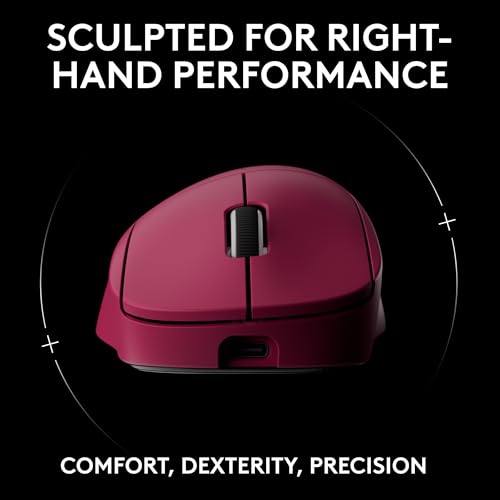 Logitech G PRO X Superlight 2 DEX Wireless Gaming Mouse, 60g pro-Grade Right-Handed Mouse with 5 programmable Buttons, USB-C Charging, 44k DPI Sensor, up to 8 kHz Polling for PC/Mac - White