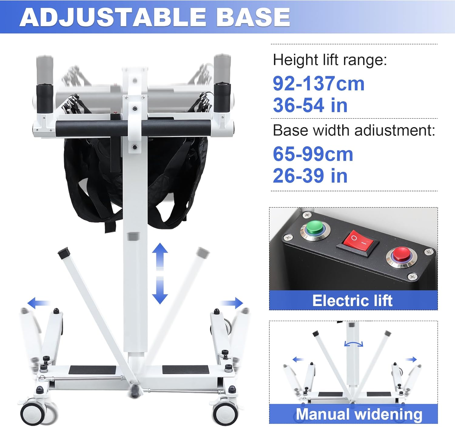 Electric Patient Transfer Lift Chair,Wheelchair to Car Transfer Devices， Patient Lift Transfer Chair Electric Patient Lift Portable Patient Lift Transfer Chairs for Seniors Wheelchair Lifts