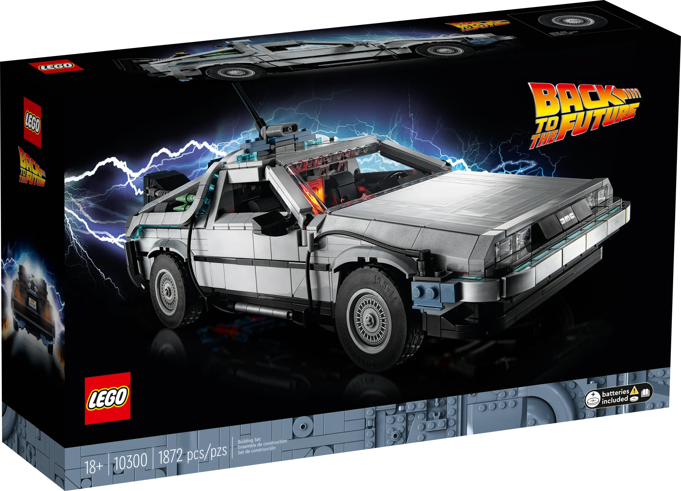 LEGO Icons Back to the Future Time Machine 10300, Model Car Building Kit, Based on the DeLorean from the Classic Movie
