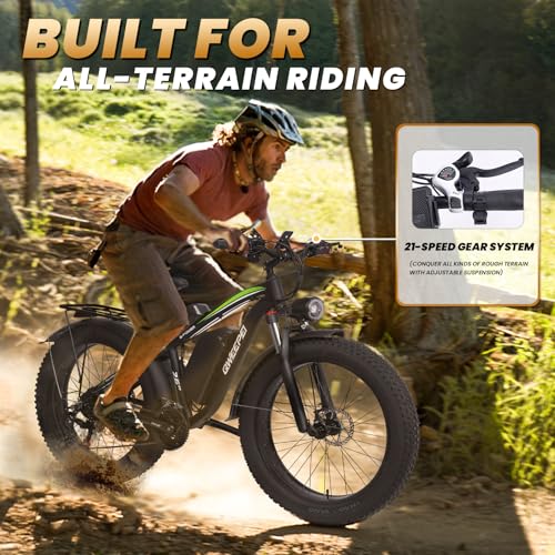 Dual Motor Ebike,37MPH Fast Electric Bike Peak 3000W/5000W 23AH Ebike for Adults UL Certified Battery Commuting Electric Bicycle 87 Miles Long Range 7-Speed 26" Fat Tire Full Suspension E Bike