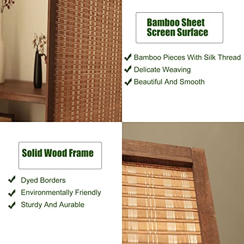 Foldable Room Divider Screen 4 Panel 5 6 7 8 10 11 12 Panels, Farmhouse Privacy Screen Room Separator & Japanese Asian Style Floor Small Space Partitions Wide 5 6 8 10 12 13 Feet 14 Ft(7 Panels,H 170c