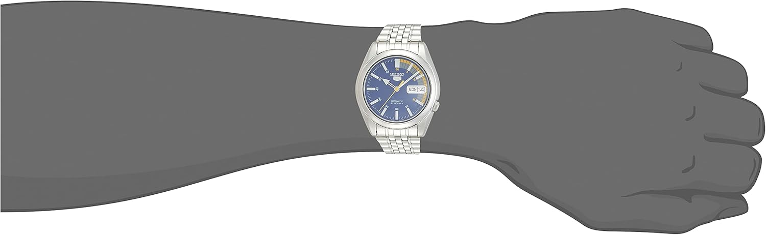 Seiko 5 Automatic Blue Dial Silver Stainless Steel Men's Watch SNK371K1