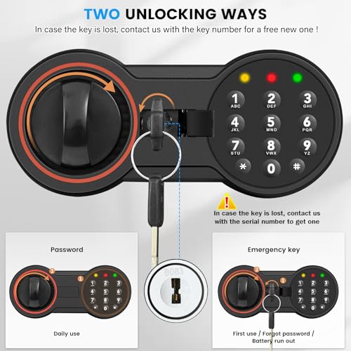 2.8 Cub Large Home Safe Fireproof Waterproof, Steel Home Security Safe Box with Electronic Keypad, Spare Keys and Alarm System, Fireproof Safe for Home Document Money Valuables