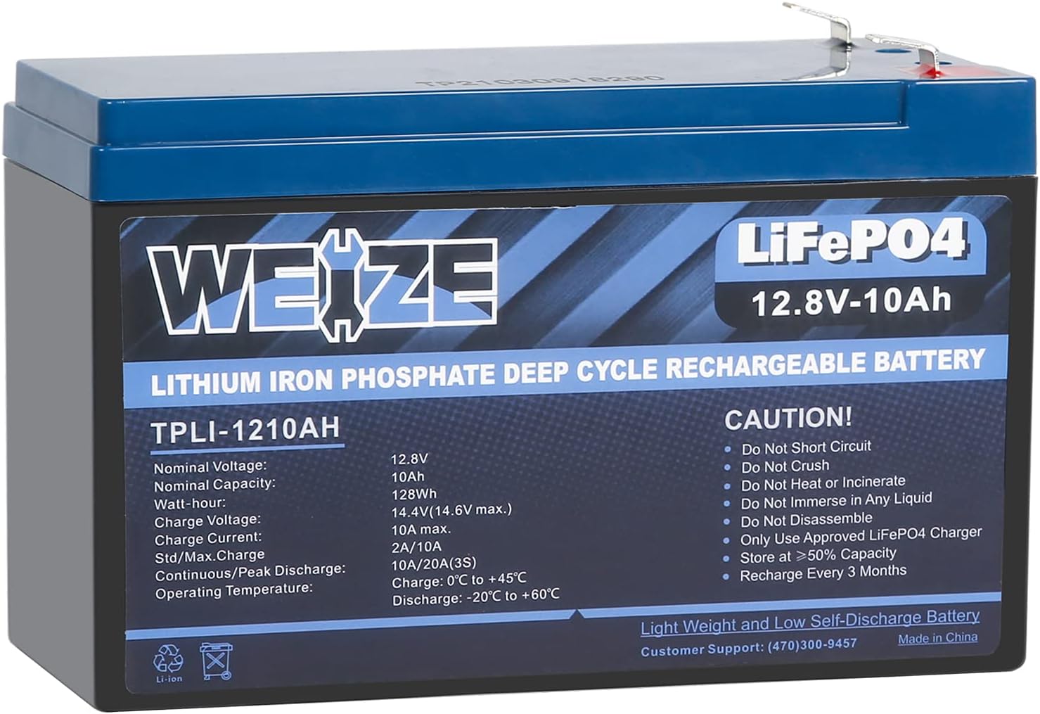 Weize 12V 200Ah LiFePO4 Lithium Battery, Up to 8000 Cycles, Built-in Smart BMS, Perfect for RV, Solar, Marine, Overland/Van, and Off Grid Applications