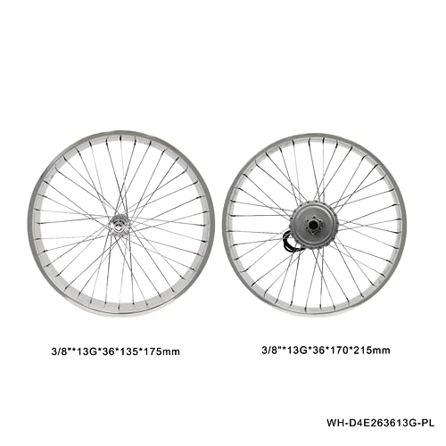 Micargi 26" Internal 3 Speed Aluminum Double Polish FAT Rim Wheel Set Compatible with Disc Brake