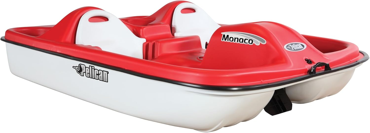 Pelican Sport - PEDAL BOAT MONACO - Adjustable 5 Seat Pedal Boat, Red/White