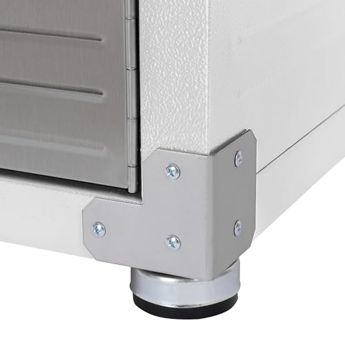 Seville Classics UltraHD Solid Steel Lockable Metal Storage Cabinet Locker Organizer, w/Adjustable Shelves for Garage, Warehouse, Office, Classroom, Granite, 48" W x 24" D x 72" H