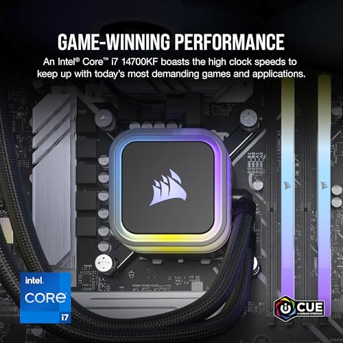 Corsair Vengeance i7500 Series Gaming PC - Liquid Cooled Intel Core i5 14600KF CPU - NVIDIA GeForce RTX 4060 Ti GPU - 32GB Vengeance RGB DDR5 Memory - 1TB M.2 SSD - Black
