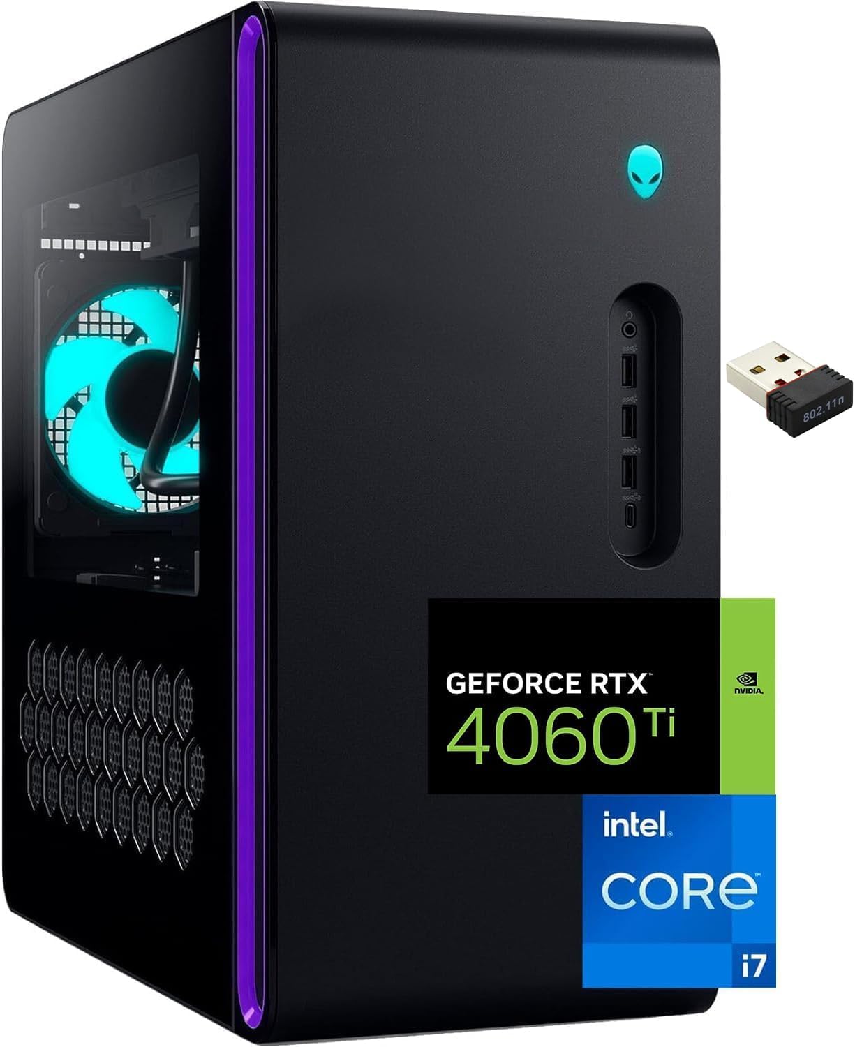 Alienware Aurora R16 Gaming Desktop 2024 Newest, 14th Gen Intel 20-core i7-14700F, GeForce RTX 4060 8GB GDDR6,16GB DDR5, 1TB SSD, 2TB HDD, Wi-Fi 6E, Windows 11 Pro & Microsoft Office Lifetime License