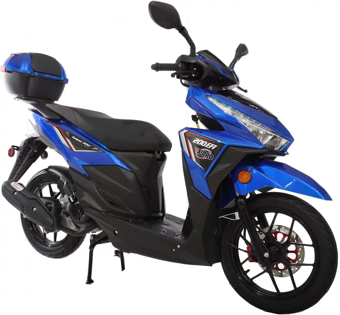 X-Pro Brand New 200cc EFI Gas Moped Scooter with Cvt Transmission, 14" Alloy Wheels, Assembled in Create