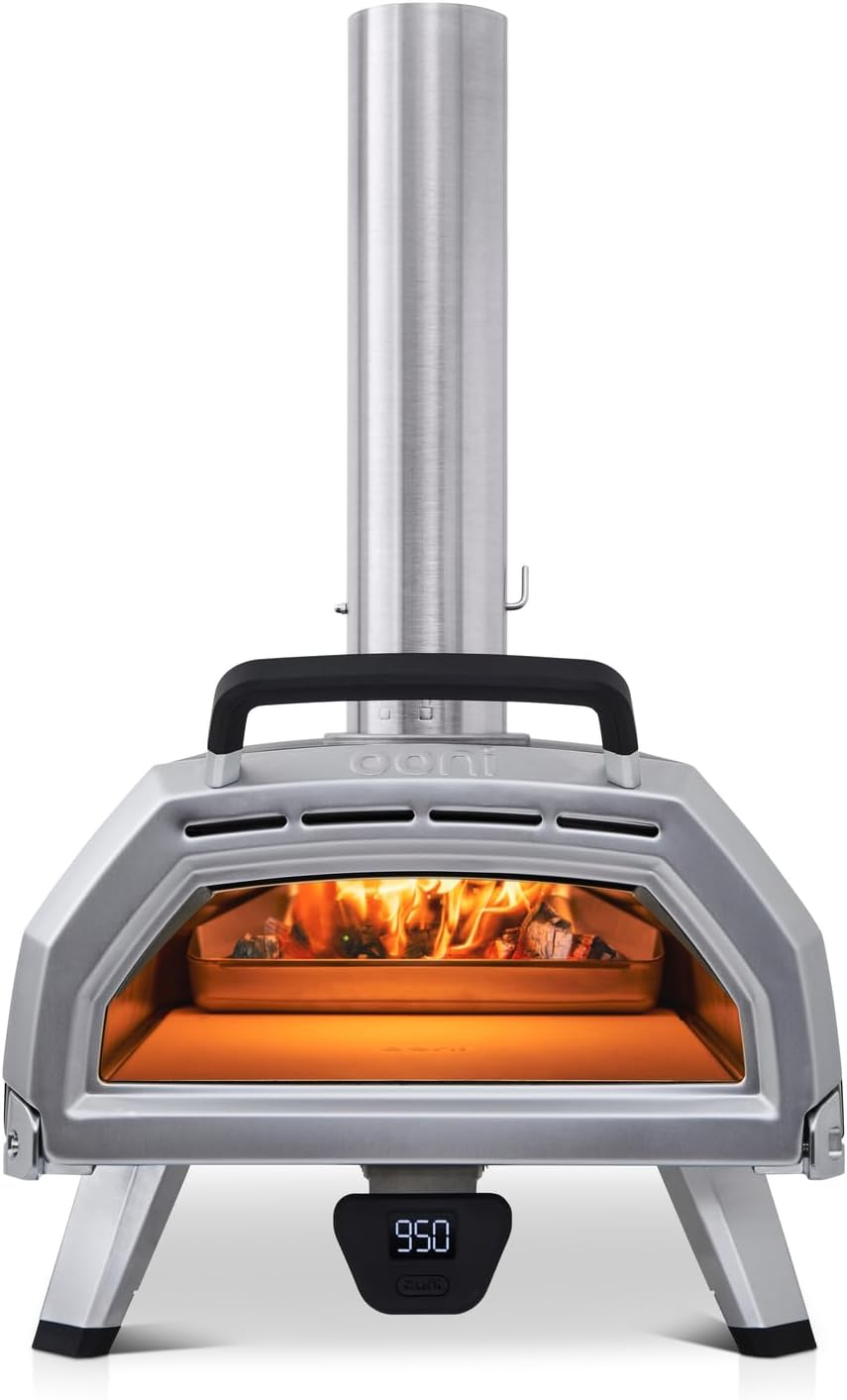 ooni Karu 16 Multi-Fuel Outdoor Pizza Oven - Wood and Gas Fired Oven - Outdoor Cooking Pizza Oven - Fire and Stonebaked Pizza Oven for Authentic Homemade Pizzas - Dual Fuel Pizza Maker