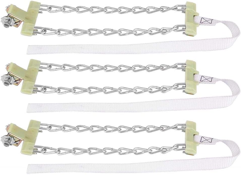 Tbest Tire Snow Chain,3pcs Tire Anti-skid Steel Chain Snow Mud Car Security Tyre Clip-on Chain for Car Car Truck S (Large) Pack of 2