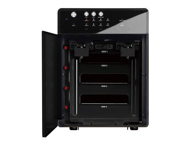 Mediasonic Raid USB 3.1 4 Bay 3.5 SATA Hard Drive Enclosure with USB 3.1 Hub Feature USB 3.1 Gen 2 10Gbps (hfr7-su31ch)