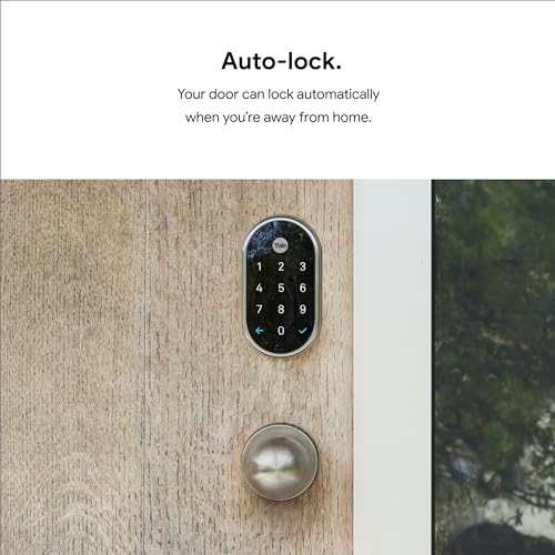 Google Nest x Yale Lock - Tamper-Proof Smart Lock for Keyless Entry - Keypad Deadbolt Lock for Front Door - Satin Nickel