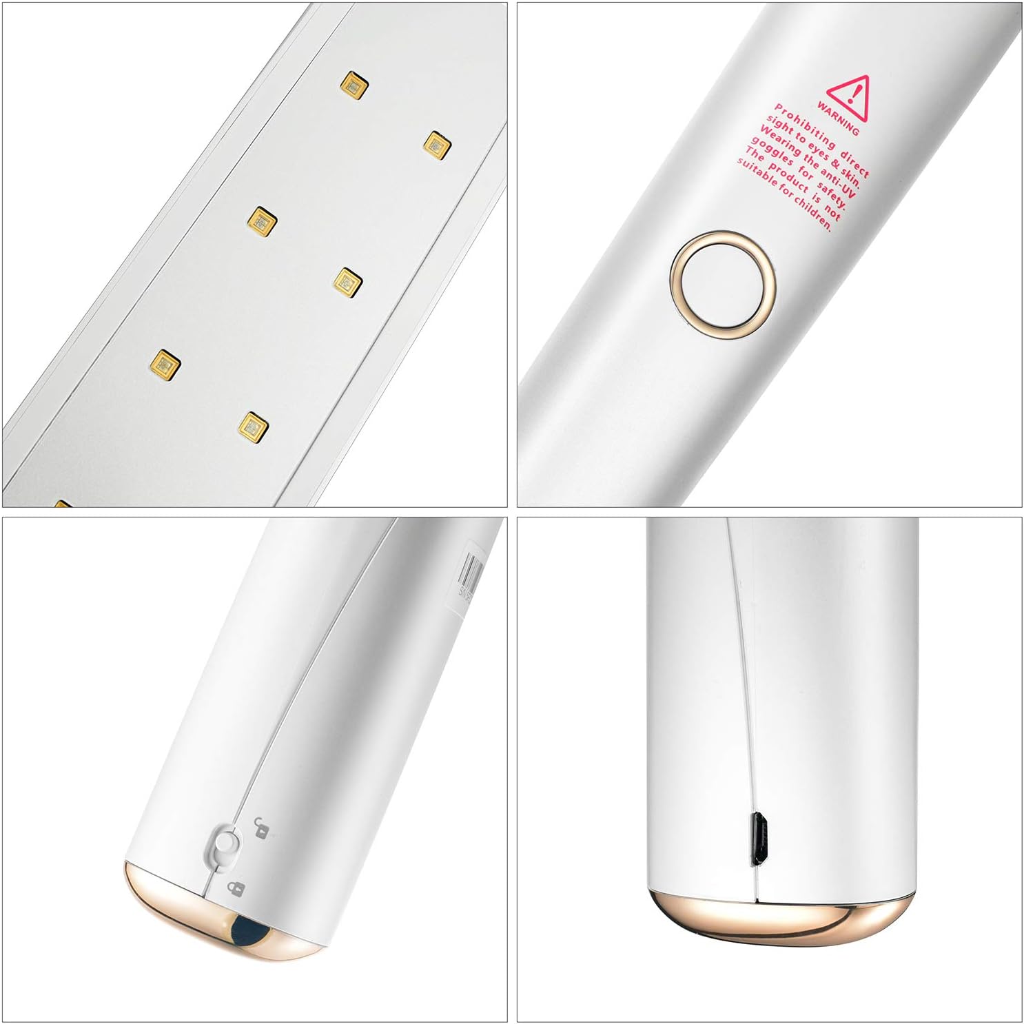 UV Light Sanitizer Wand with 20 UVC LEDs Portable Ultraviolet Sterilizer, Handheld Rechargeable can Kill 99.99% Harmful Substances UVC Light Lamp