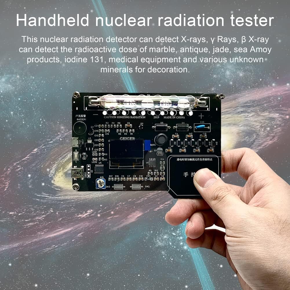 Geevorks Geiger Counter Nuclear Radiation Detector,Assembled DIY Geiger Counter Kit with OLED Display Screen,Module Nuclear Radiation Detector X γ β-rays Iodine 131 Detecting Pack of 2