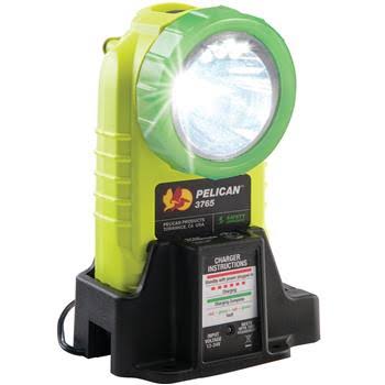 Pelican 3765 Rechargeable Right-Angle LED Flashlight (Yellow with Photoluminescent Ring)