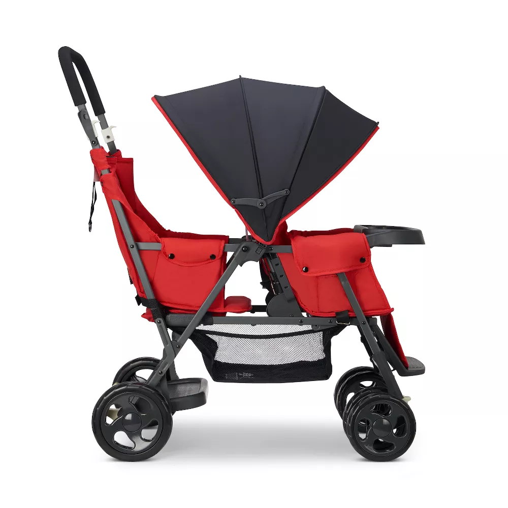 joovy Caboose Too Sit And Stand Tandem Double Stroller, Red