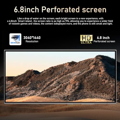 I24 Ultra 5G Unlocked Phones, Built in Pen, Smartphone Battery 6800mAh 6.8" HD Screen Unlocked Cell Phone, 6+256GB Android13 with 128G Memory Card, Face ID/Fingerprint Lock/GPS (Black)