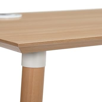 Hubbub Freya Table Desk 60" W x 24" D Ash/White Metal Accents