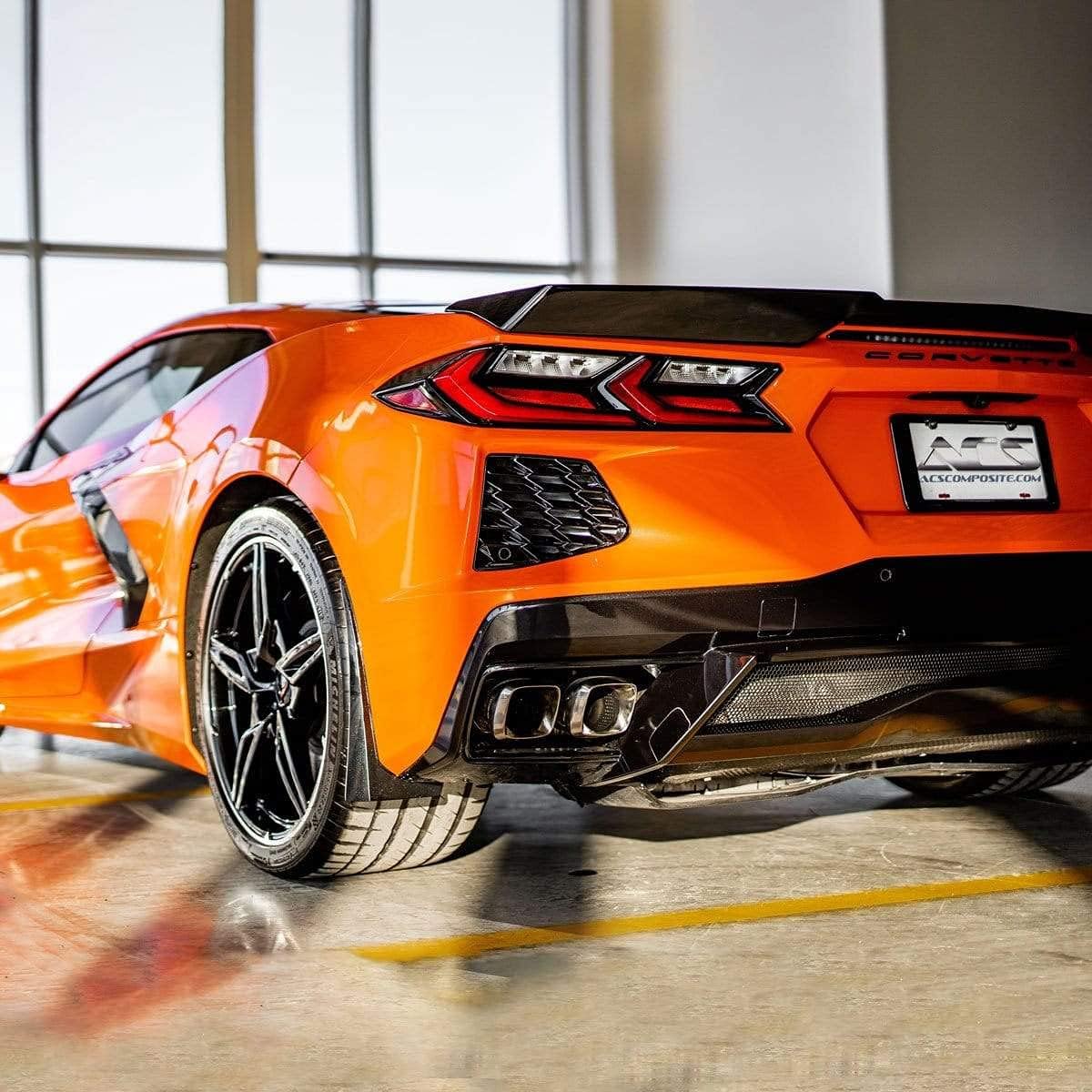 ACS Composite C8 Corvette Rock Guards Splash Guards Mud Flaps | Painted Carbon Flash Black | Fits 2020+ Z51 & Non-Z51