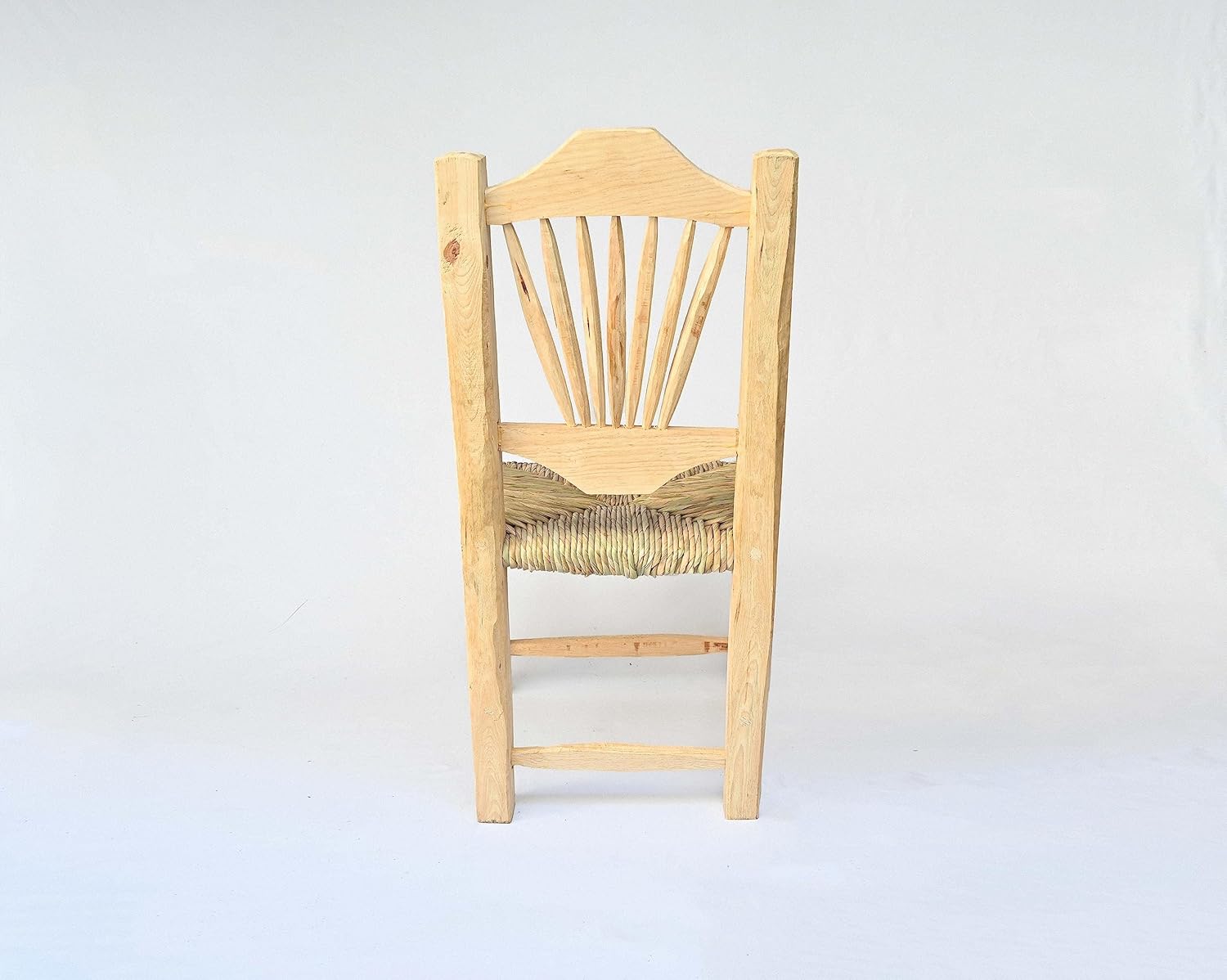 Set of 2 Chair Mexican of Handmade Wood Woven with Natural Palm or Tule Ray Sol Fiber, Artisan from Jalisco ideal restaurant, home, bar, hotel, garden, coffeshop, tequila