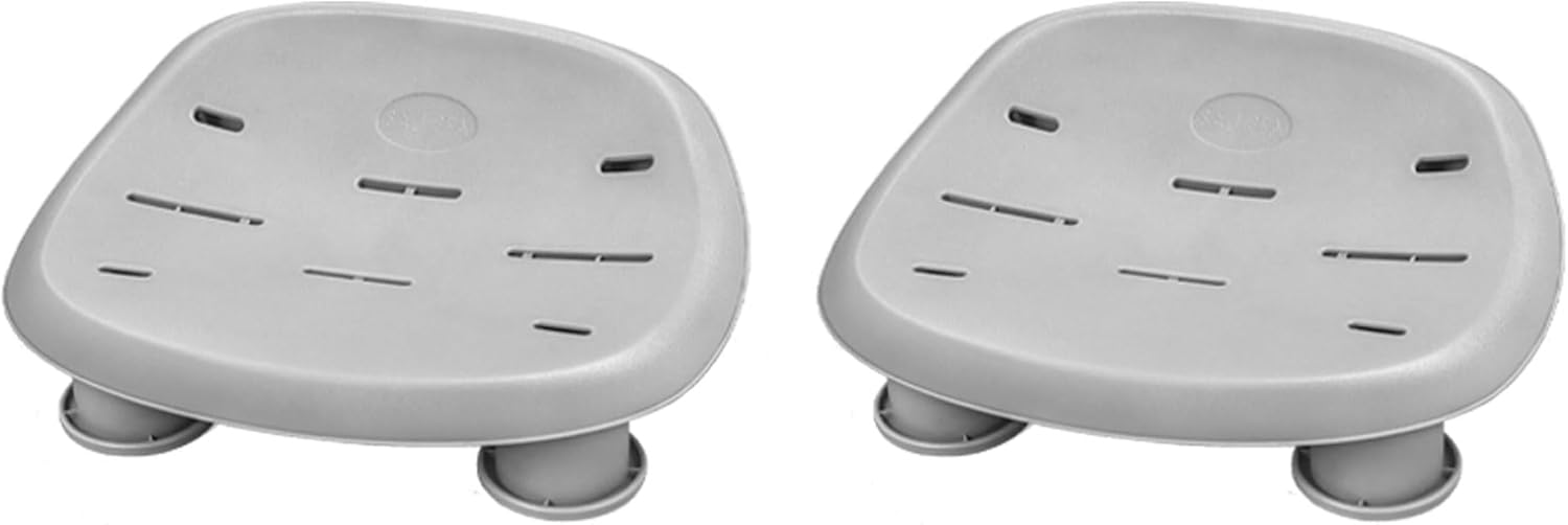 Coleman SaluSpa Ponderosa AirJet Inflatable Round Hot Tub with 2 Bestway SaluSpa Non-Slip Spa Seat and 2 Headrest Pillows with Adjustable Strap