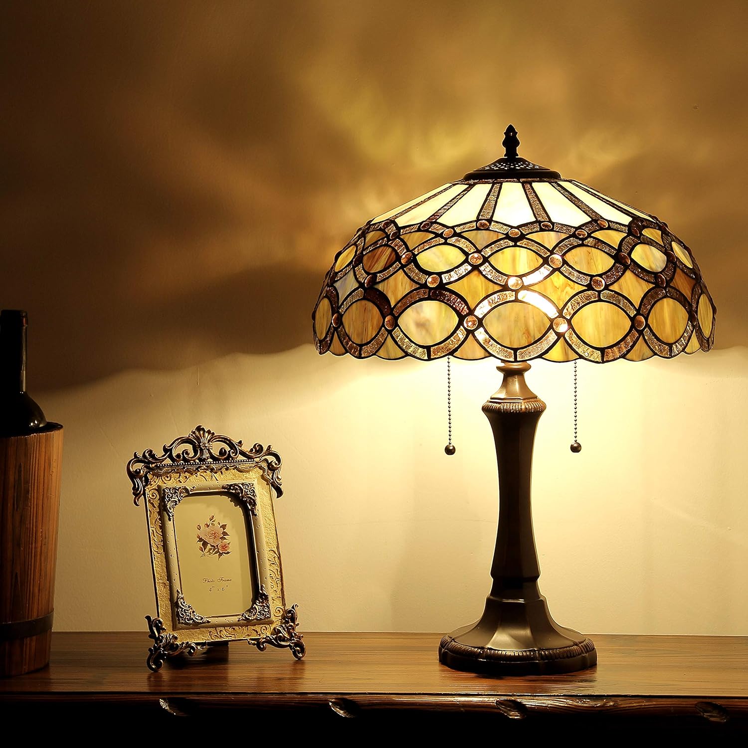 Tiffany-Style 2 Light Table Lamp 16" Shade