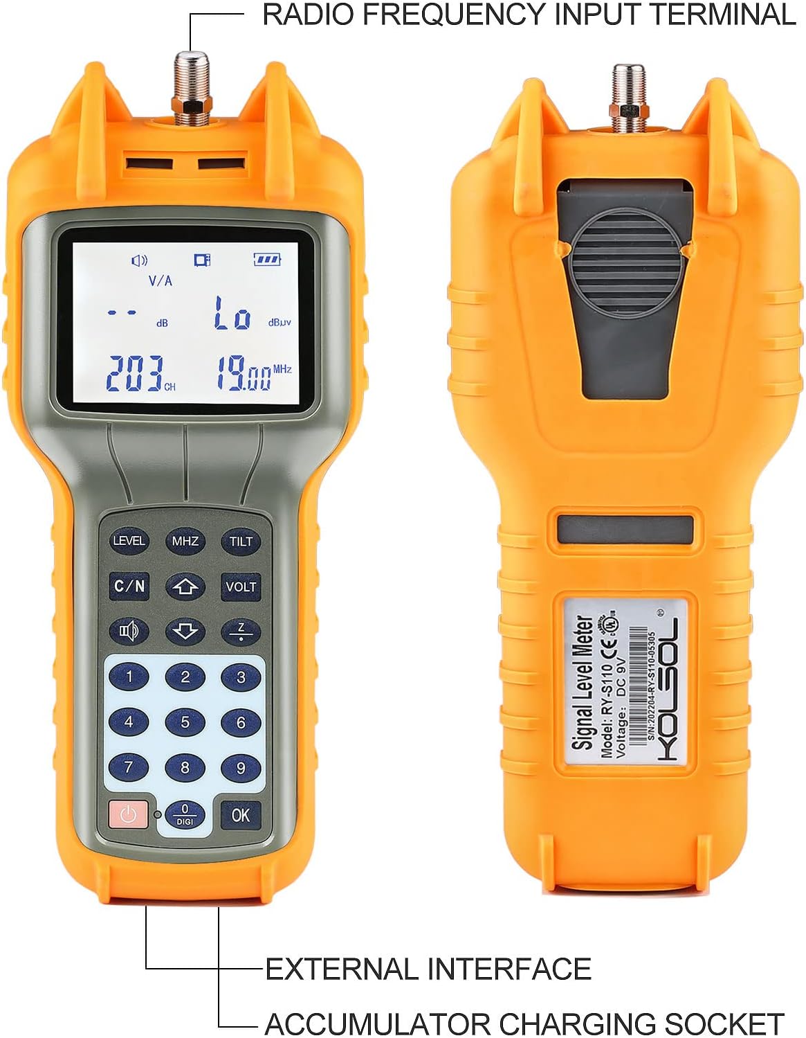AUGOCOM RY S110 CATV Cable TV Handle Signal Level Meter DB Best Tester 47-870MHz