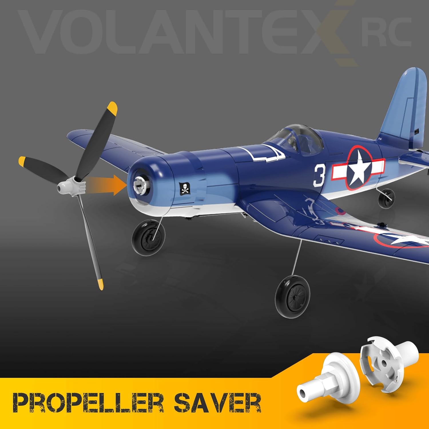 VOLANTEXRC RC Planes for Adults, 4-CH Remote Control Airplane F4U Corsair, One-Key Aerobatic, Stable and Safe, Suitable for Outdoor Activity