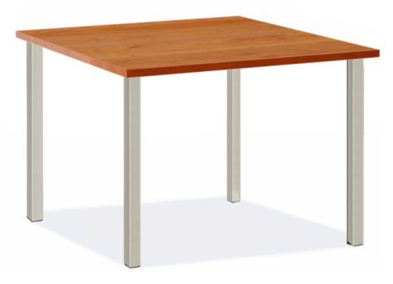 Room u0026 Board | Modern Parsons Leg 36W 36D Square Table w/ 2x22 Leg | Cherry Top w/ Taupe Base