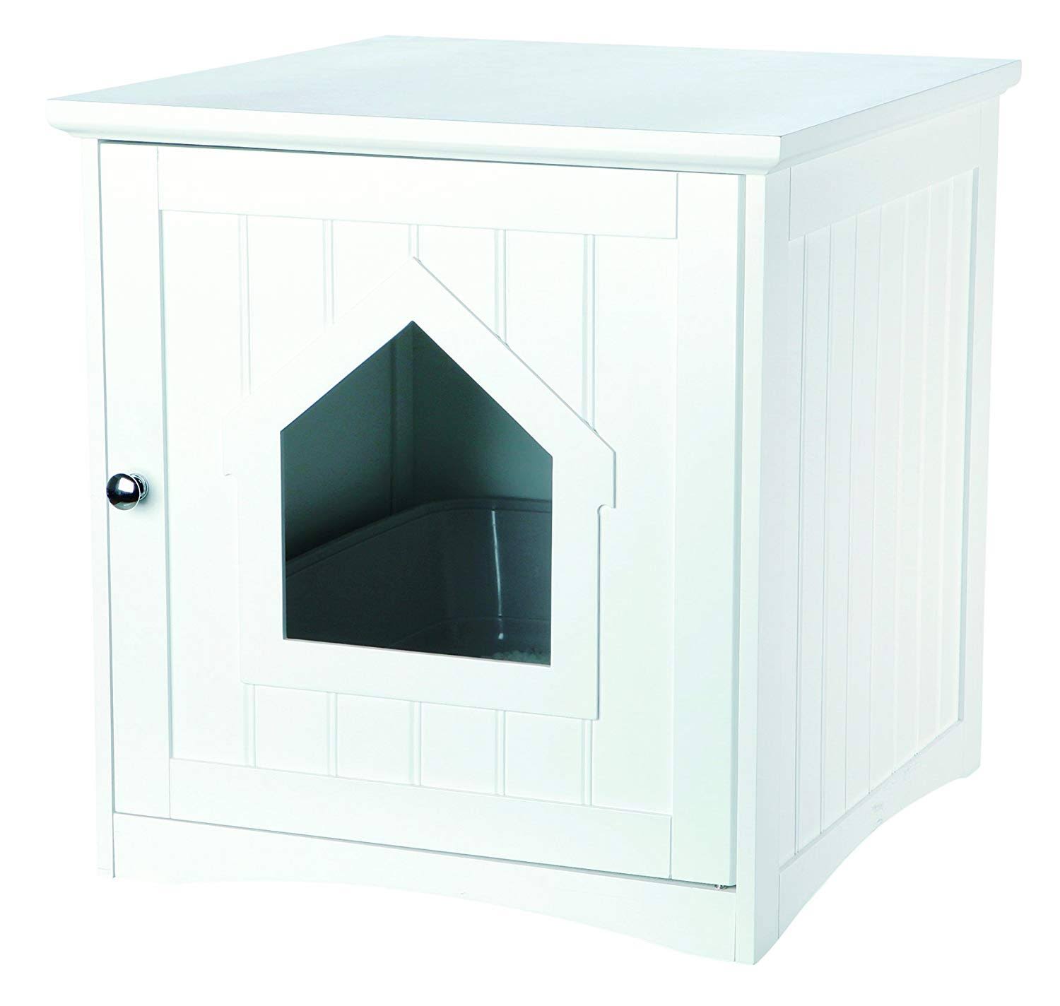 Archie u0026 Oscar Freda Cat Home Litter Box Enclosure, White