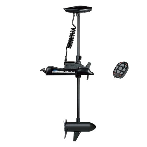 HASWING Electric Trolling Motor – Cayman 12V 55LB 48 Inch Shaft Bow Mount Boat Fishing Saltwater Freshwater with Remote Control 50700-120B