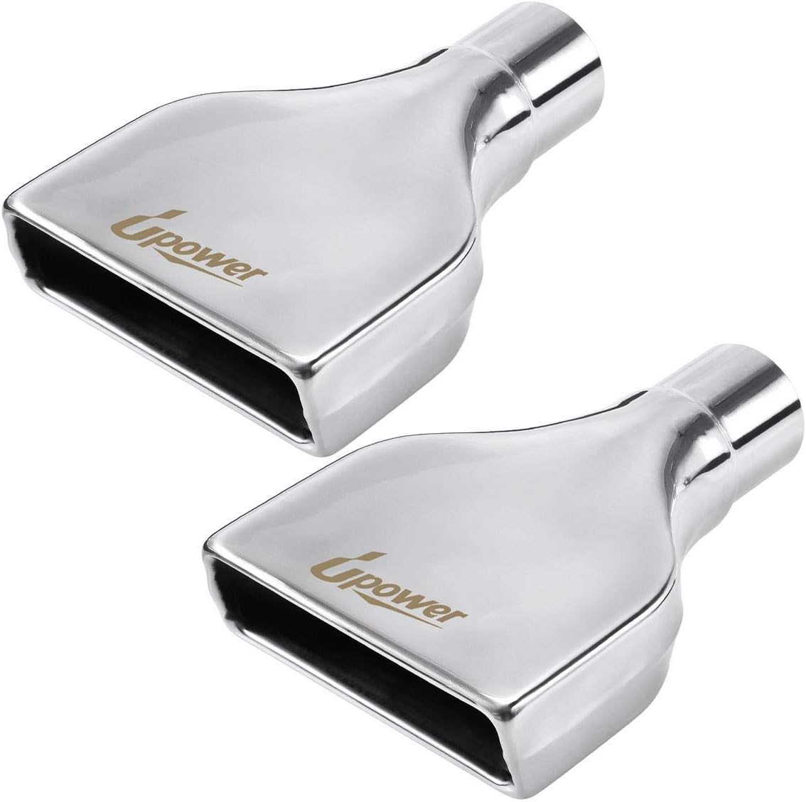 Pack of 2 Upower Exhaust Tip 2.25" Inlet 2" x 6" Outlet 10" Long Rolled Rectangle Stainless Steel Exhaust Tailpipe Tips fits Chevy Camaro Style Pack of 2