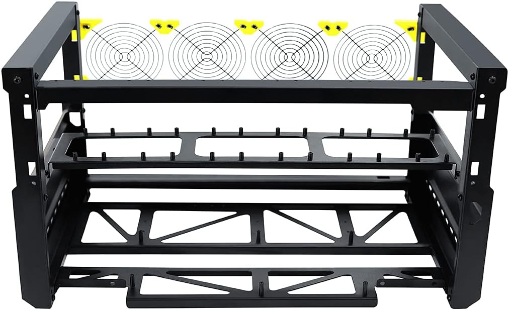 Mining Rig Frame 6 GPU Mining Frame Aluminum Stackable Rack Open Air Rig Frame Miner Case T2 T3 Without Fan