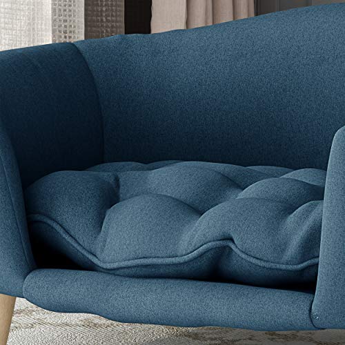 GDFStudio Mid Century Small Plush Pet Bed, Dark Gray and Natural Finish