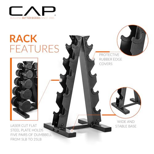 CAP Barbell Dumbbell Set with Rack | Multiple Options in 150lbs and 210lbs