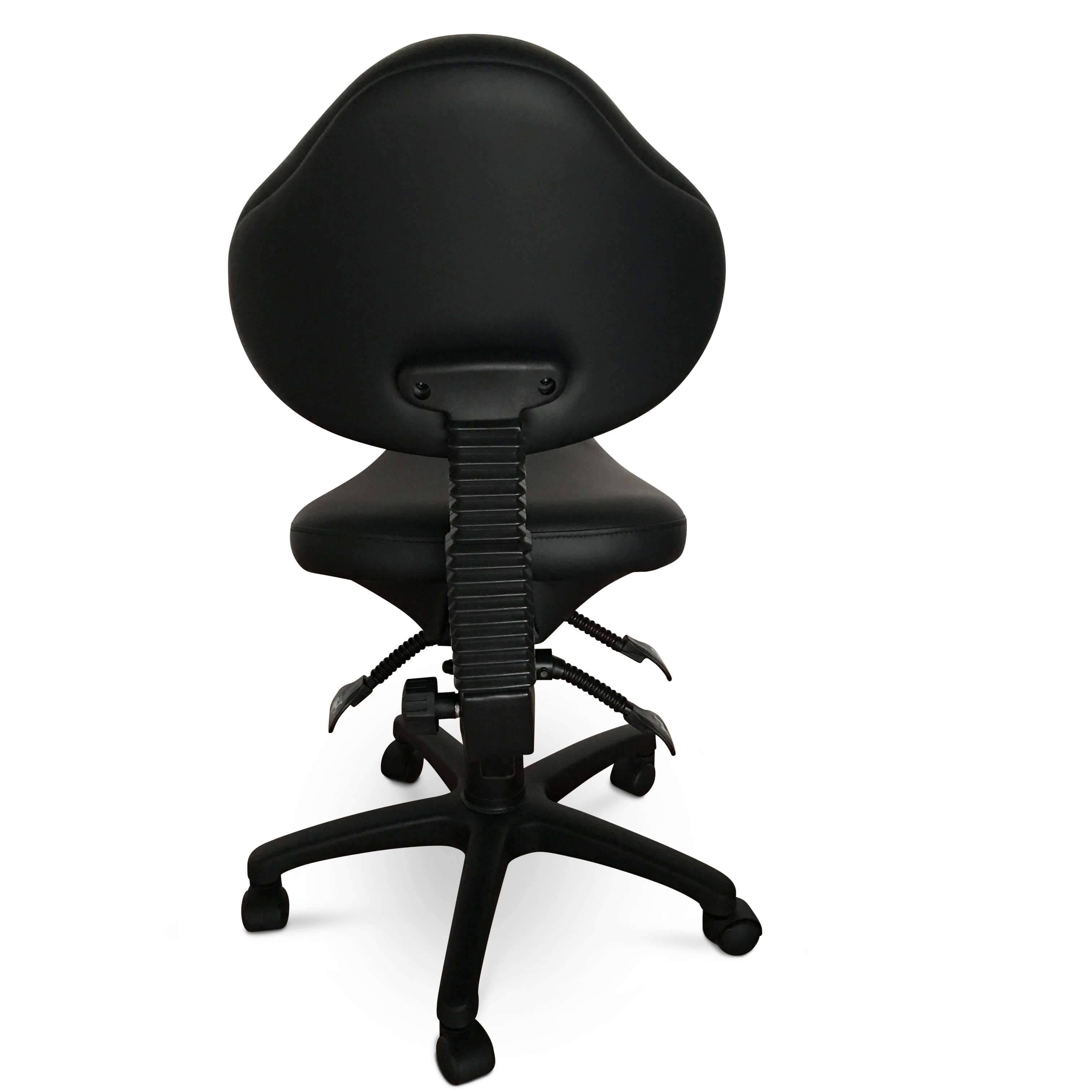 ES Ergonomic Rolling Saddle Stool with Adjustable Height and Backrest