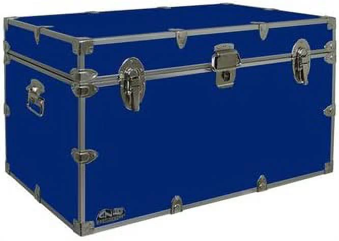 C&N Footlockers Graduate Storage Trunk - Large College Dorm Chest - Durable with Lid Stay - 32 x 18 x 18.5 Inches - Gold